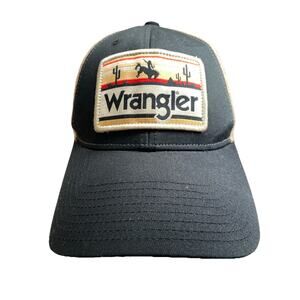 Wrangler Large Embroidered Patch Mesh Back Truckers Hat One Size
